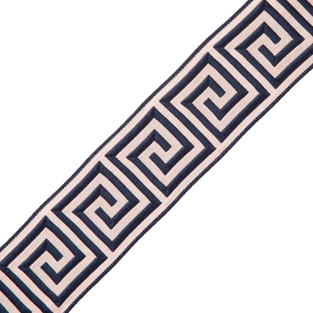 Retired Samuel & Sons 12 Yds 1 3/8" Aristotle Greek Key Border Navy Tape Trim De